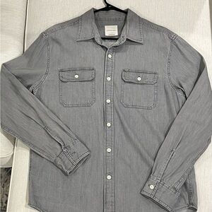 American Eagle Gray Denim Men's button down Shirt